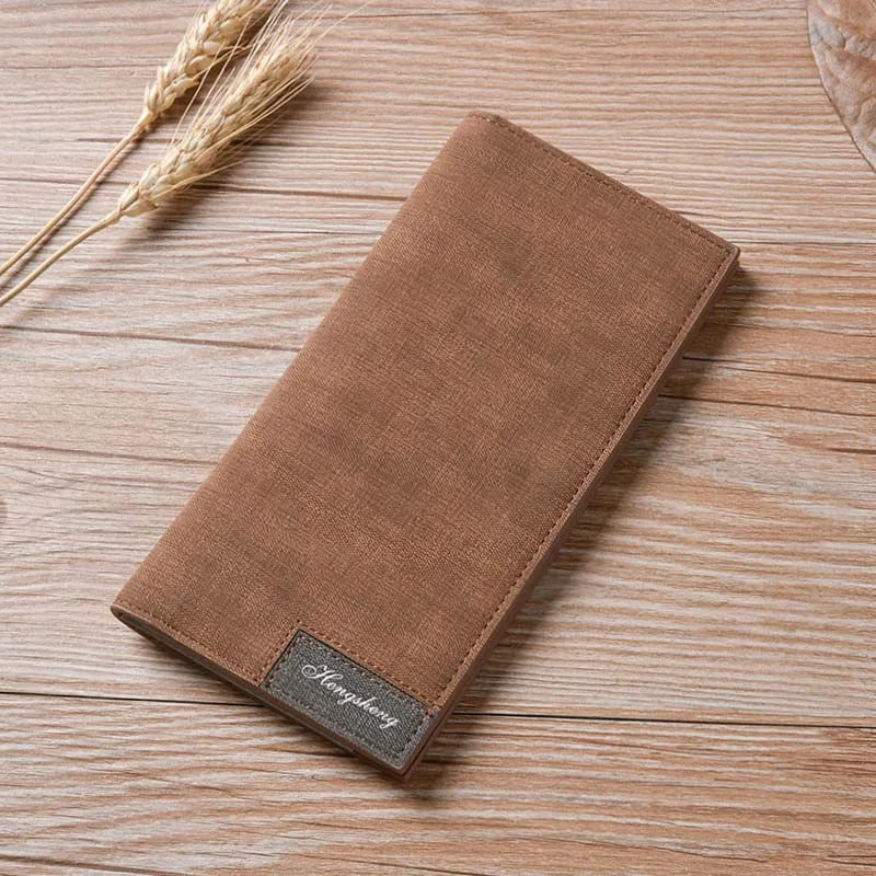 Hot Sale Soft Leather Thin Wallet For Men Long Man Purse Slim Men's Card Holder 4 Colors