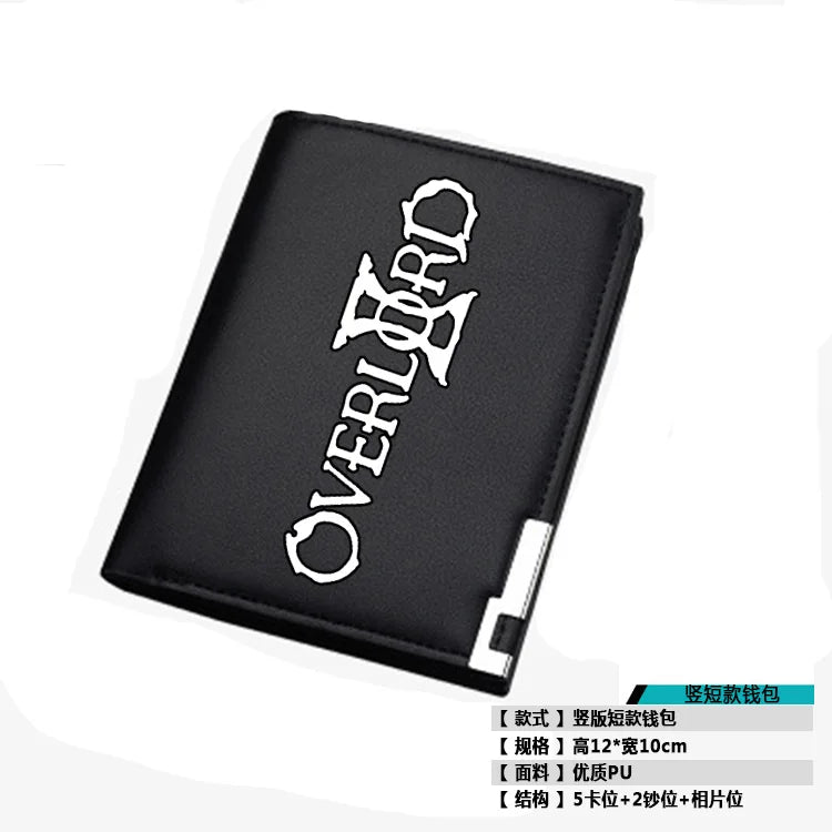 2019 NEW Fantasy Adventure Anime Overlord Men Short Wallet Pu Leather Long Purse Fashion Card Holder Student Money Bags
