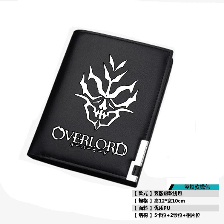 2019 NEW Fantasy Adventure Anime Overlord Men Short Wallet Pu Leather Long Purse Fashion Card Holder Student Money Bags