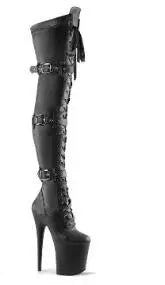 New Style Women's Party Shoes High Quality Over The Knee Long Boots Superstar 20CM Thin Heel Catwalk Shows Buckle Zipper Pumps