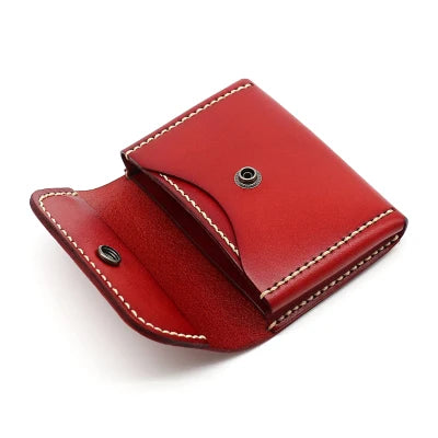 Storage Coin Purses Men Genuine Leather Luxury Handmade Retro Women Wallets Vintage Coin Pouch Business Credit Card Case