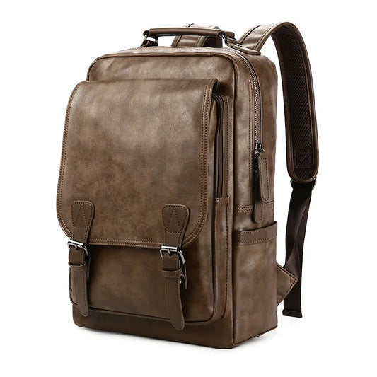New Luxury School Backpack Waterproof Leather Backpack For Laptop Men Travel Teenage Student Backpack Bag Male Bagpack Mochila