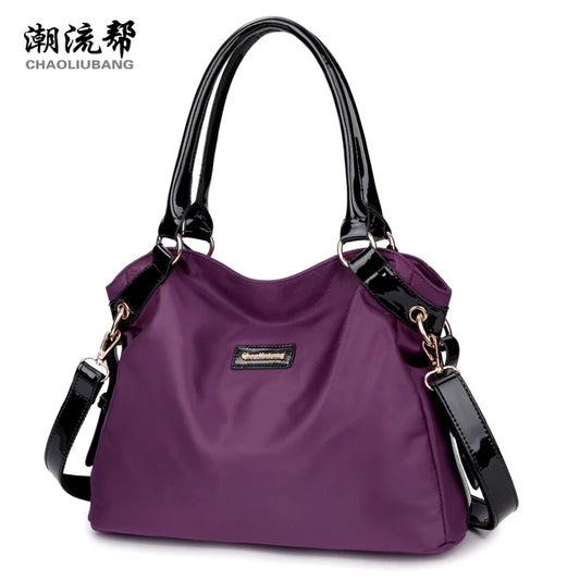 Women's handbag vintage purple waterproof nylon oxford fabric travel tote shoulder bag ladies women Messenger Bag Crossbody Bags
