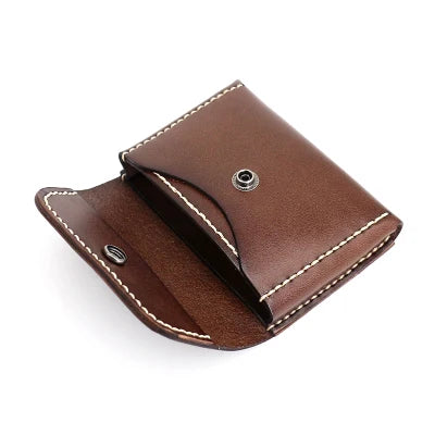 Storage Coin Purses Men Genuine Leather Luxury Handmade Retro Women Wallets Vintage Coin Pouch Business Credit Card Case