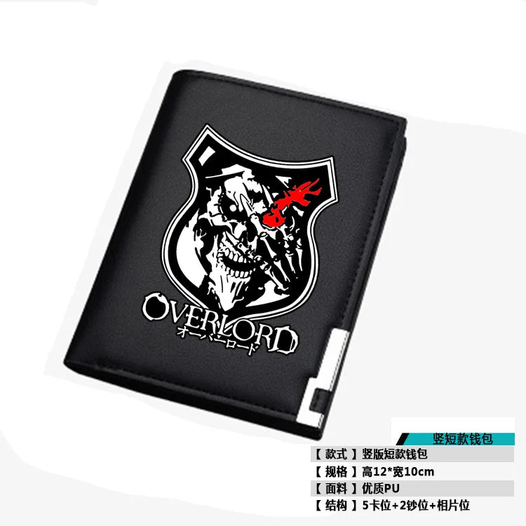 2019 NEW Fantasy Adventure Anime Overlord Men Short Wallet Pu Leather Long Purse Fashion Card Holder Student Money Bags