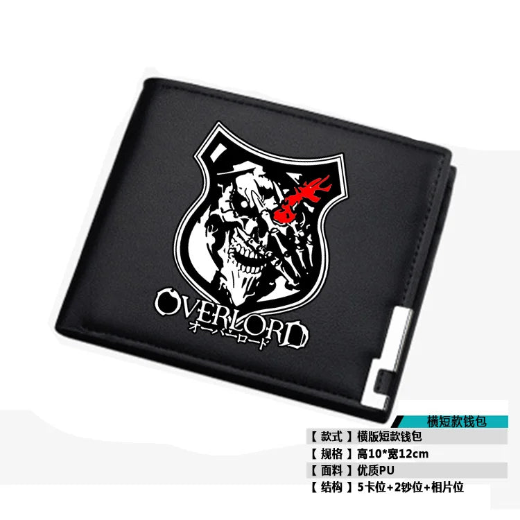 2019 NEW Fantasy Adventure Anime Overlord Men Short Wallet Pu Leather Long Purse Fashion Card Holder Student Money Bags