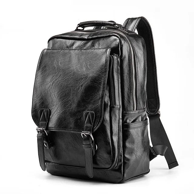New Luxury School Backpack Waterproof Leather Backpack For Laptop Men Travel Teenage Student Backpack Bag Male Bagpack Mochila