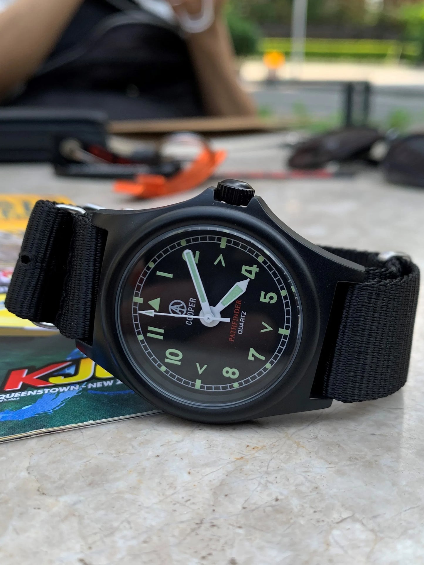 QM Quartz Watch 38mm Miyota Japan Movement Steel Pathfinder MWC Military Army Matt Steel Finish New in Luminous 8018 Waterproof