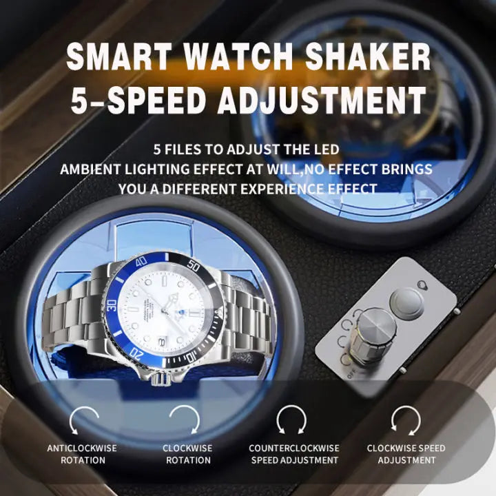 Luxury Wood Watch Winder High-End  4 Slot Automatic Watches Box With Mabuchi Mute Motor Watch Cabinet Clock Storage Box
