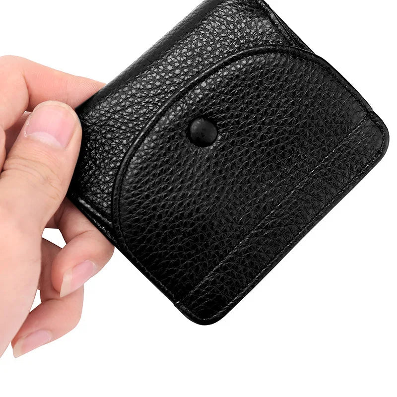 Unisex Genuine Leather Wallet Mini Coin Purse Brand Designer Women And Men Leather Wallet Small Coin Pocket Money Change Bag