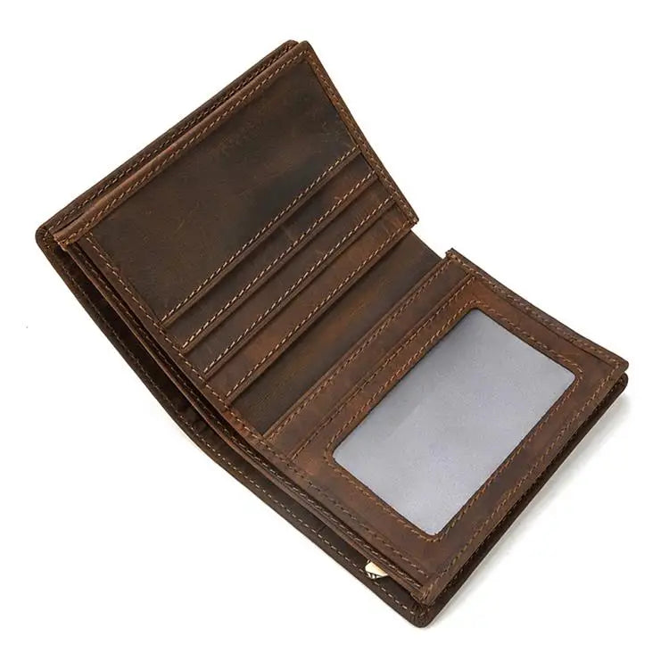 Newsbirds Simple Design Leather Short Wallet For Men Male Real Cowskin Short Card Purse Mini Men's Slim Purse Men Wallet Thin