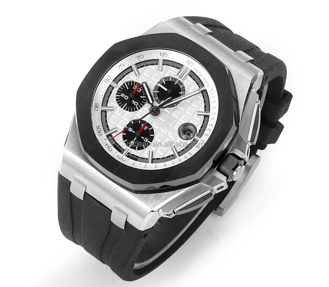 HB Factory New Luxury Men's Women's Watches 26400 Oakk Chronograph Automatic Mechanical Movement 44MM White Dial Ceramic Bezel