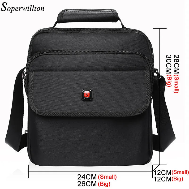 Soperwillton Men's Bag Totes Handbag Waterproof Heavy Protective Cotton Oxford Men Messenger Bags Shoulder Bag Male Female #1057