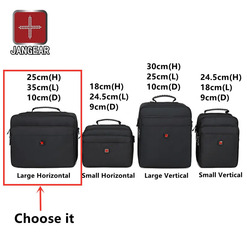 JANGEAR Men Lightweight Nylon Bags Casual Shoulder Bag Travel Tote Waterproof Shoulder Bags Mens Business Horizontal Handbag
