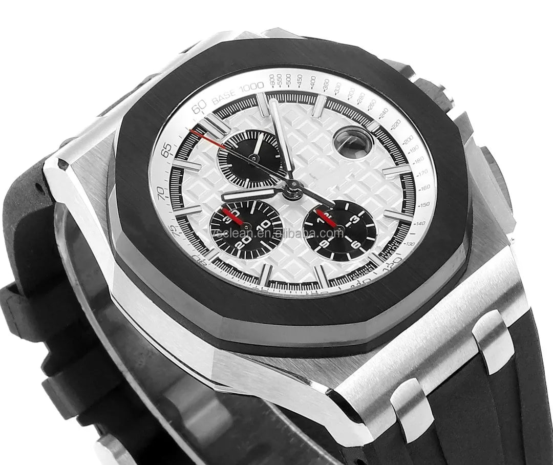 HB Factory New Luxury Men's Women's Watches 26400 Oakk Chronograph Automatic Mechanical Movement 44MM White Dial Ceramic Bezel