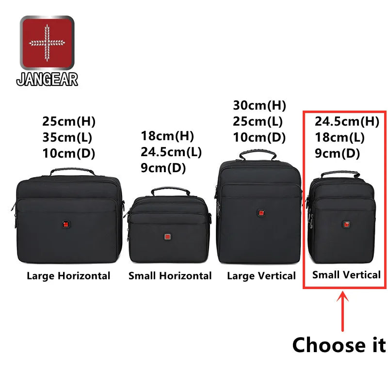 JANGEAR Men Lightweight Nylon Bags Casual Shoulder Bag Travel Tote Waterproof Shoulder Bags Mens Business Horizontal Handbag