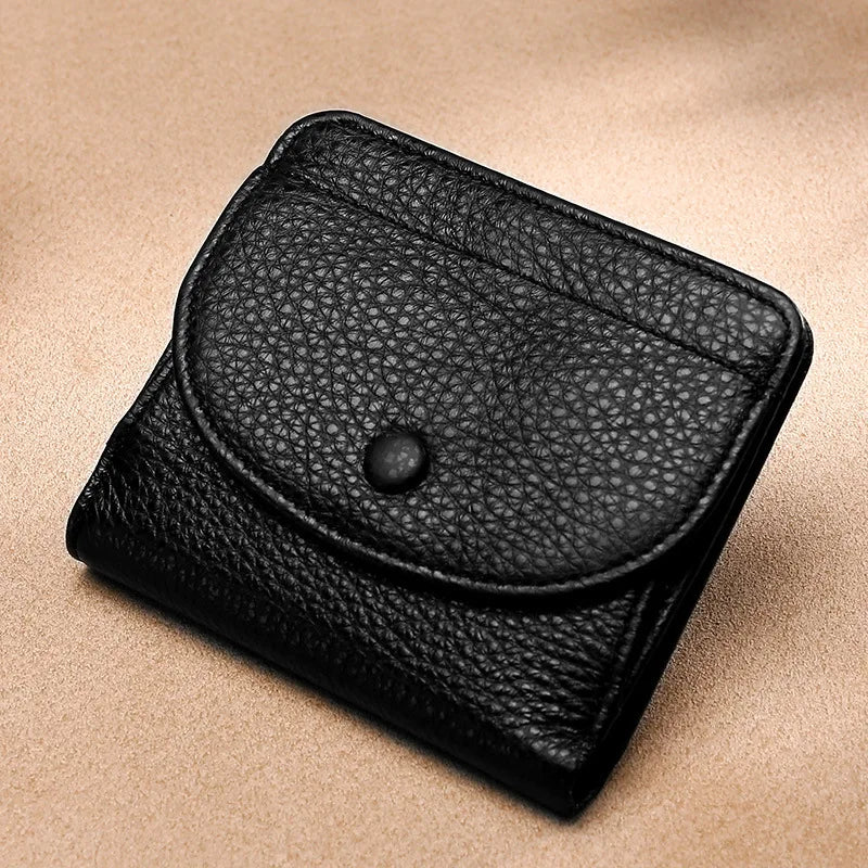 Unisex Genuine Leather Wallet Mini Coin Purse Brand Designer Women And Men Leather Wallet Small Coin Pocket Money Change Bag