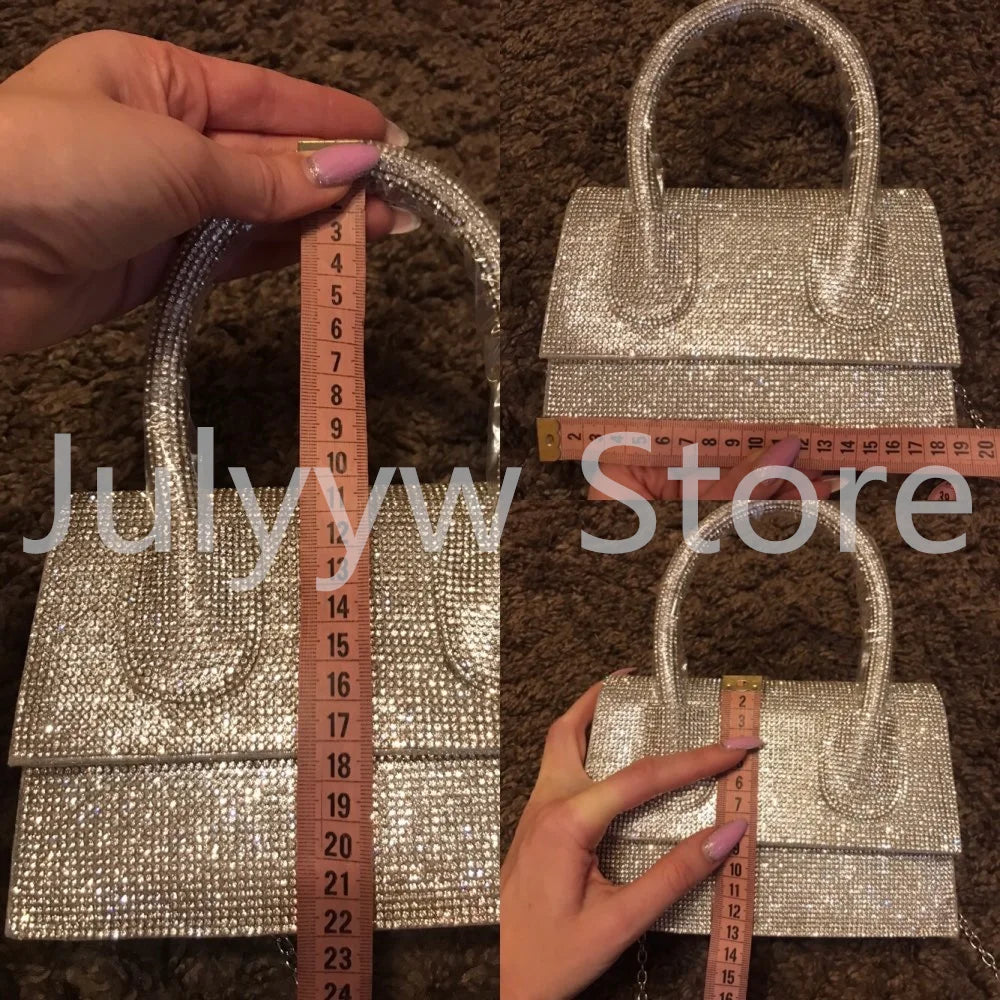 Women's Hand Bags Chic Diamonds Top-handle Shape Small Hand Bags for Women Shopping Shoulder Bags Crossbody Bags Blings mochila