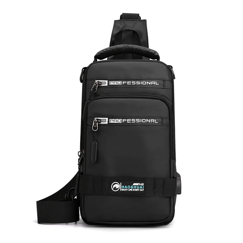 YoReAi New Multifunction Crossbody Bag for Men Anti-theft Shoulder Messenger Bags Male Waterproof Charging USB Bag Casual Tote