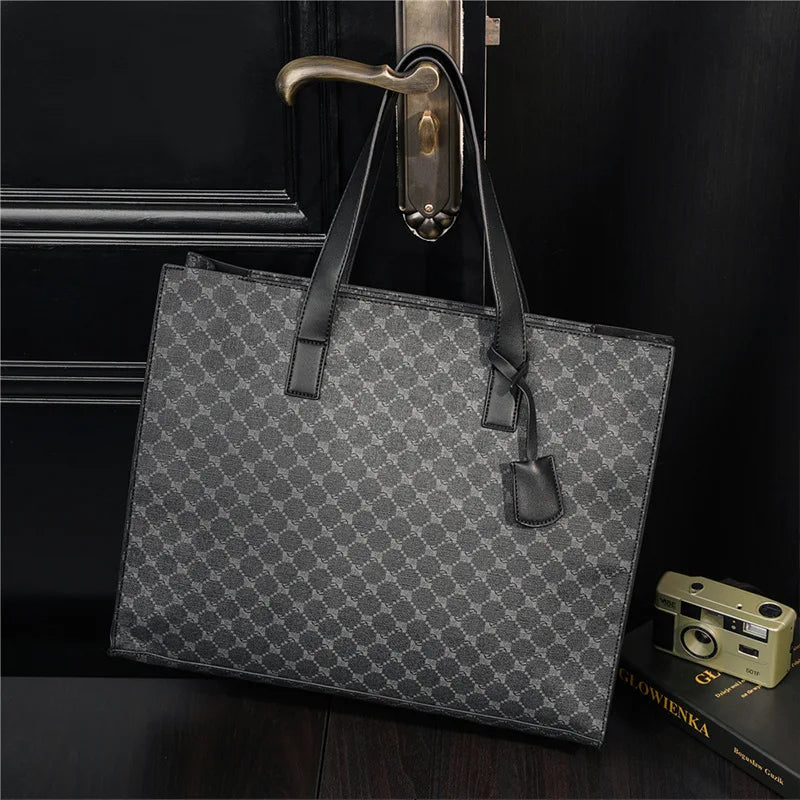 Luxury Totes Bag Men Shoulder Bag Large Size Pu Leather Handbags Fashion Design Men's Crossbody Bag Satchels Shoulder Bag Male