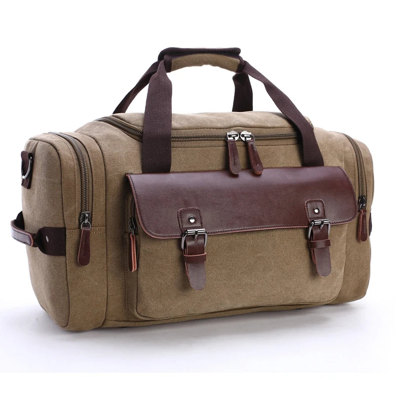 2021 High Quality Man Canvas Bag Black Outdoor Hiking Handbags Men Travel Duffle Bag Large Capacity Shoulder Bags For Boy