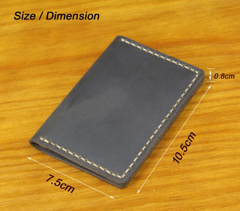 Luxury Handmade Crazy horse Genuine Leather Men card holder slim Leather Card wallet Business card holder Women name Card Sleeve