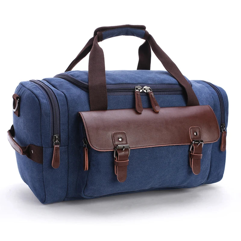 2021 High Quality Man Canvas Bag Black Outdoor Hiking Handbags Men Travel Duffle Bag Large Capacity Shoulder Bags For Boy