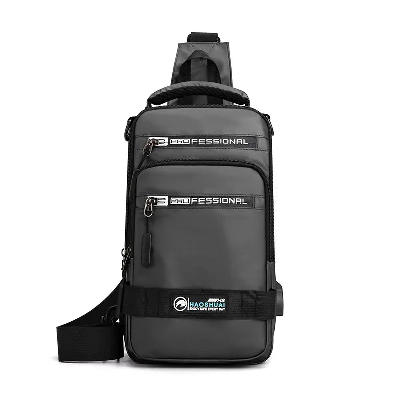 YoReAi New Multifunction Crossbody Bag for Men Anti-theft Shoulder Messenger Bags Male Waterproof Charging USB Bag Casual Tote