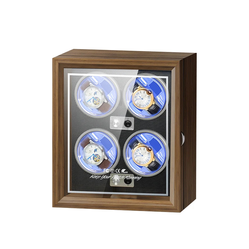 IBBETON Luxury Brand Wood Watch Winder High-End 2 4 Slot Automatic Watches Box with Mabuchi Moto Watch Cabinet Clock Storage Box