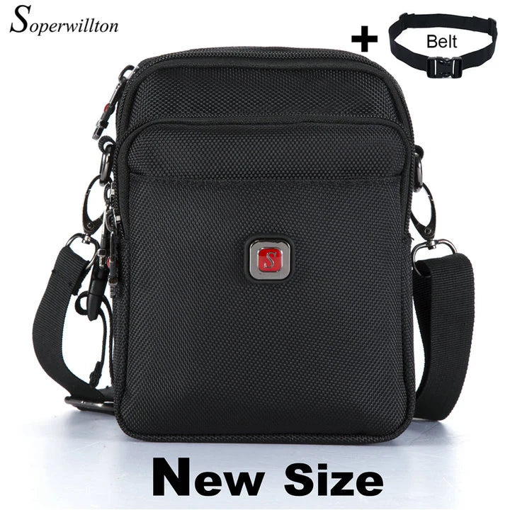 Soperwillton Men Shoulder Bag Casual Messenger Bags Waterproof Man Purse Oxford Zipper Crossbody Can Be Equipped With Belt #1052