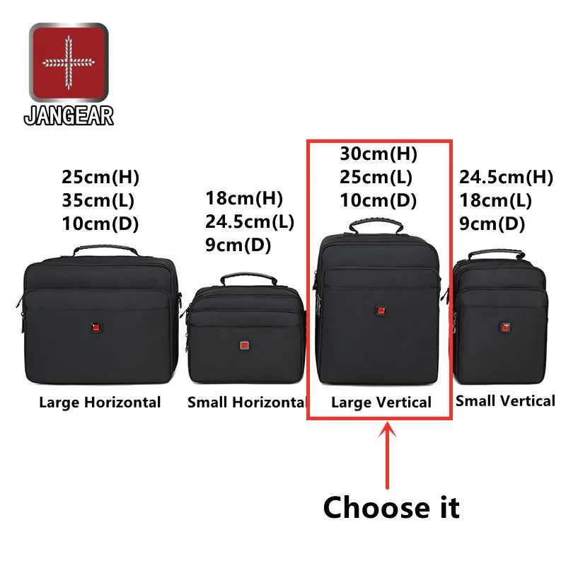 JANGEAR Men Lightweight Nylon Bags Casual Shoulder Bag Travel Tote Waterproof Shoulder Bags Mens Business Horizontal Handbag