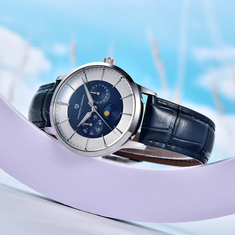 2025 PAGANI DESIGN New 40MM Multifunctional Men Quartz Watches 100M Waterproof Top Brand Sapphire Glass Moonphase Watch for Men