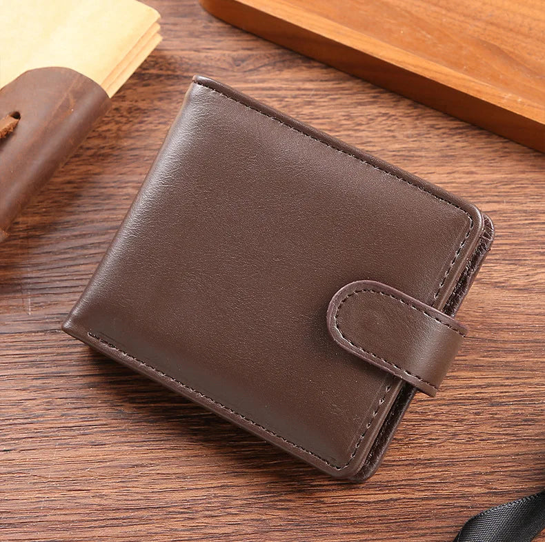 Men's PU Leather Wallets Business Card Holder Premium Short ID Holder Wallets for Man Luxury Money Bag Coin Purse Clutch