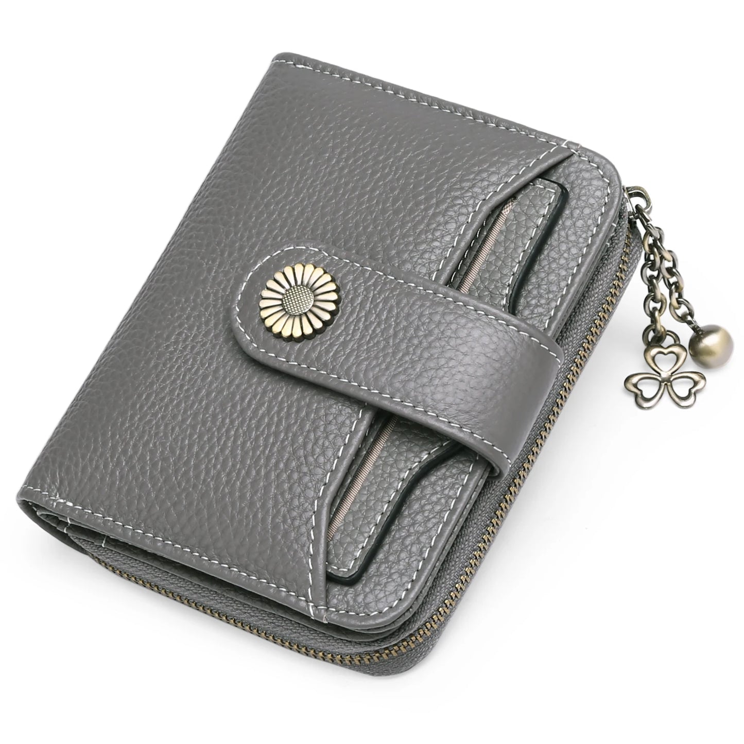 High Quality Women's Genuine Leather Wallet Female RFID Anti Theft Card Holder Coin Purse Wallets for Women Clutch Bag