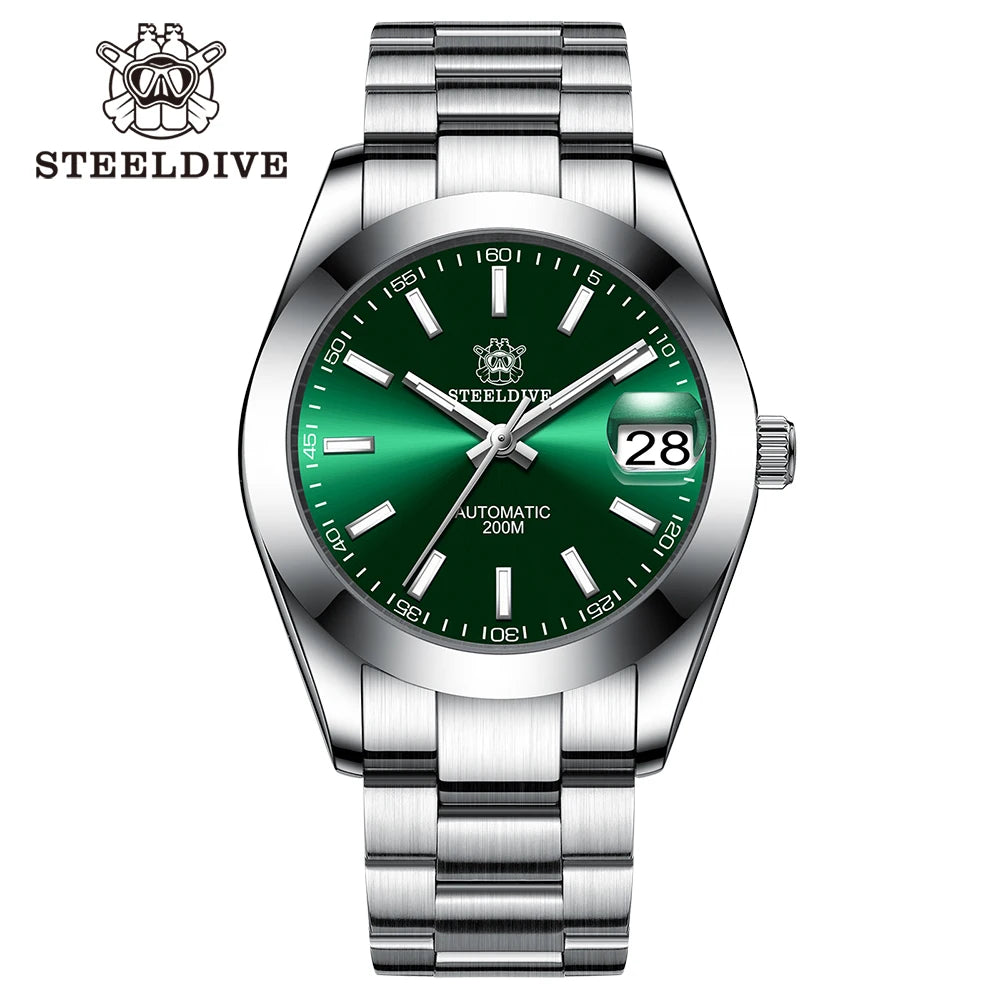 STEELDIVE SD1934 NH35 Automatic Movement 39mm Stainless Steel BGW9 Blue Luminous Sapphire Glass 200M Water Ghost Dive Watches