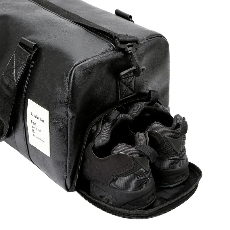 Waterproof Short Travel Handbag Training Fitness Bag Solid Color Dry And Large-capacity Wet Separation Pocket Handbag