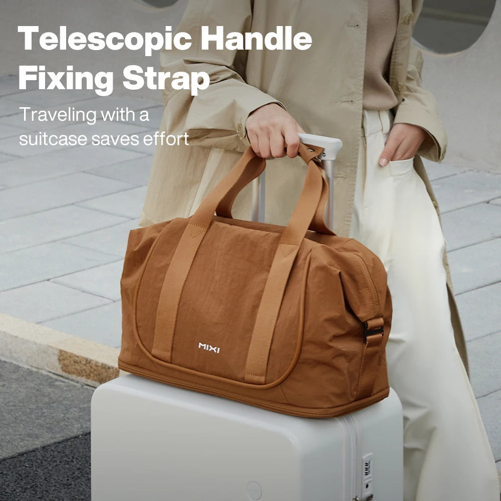 Mixi Travel Bags Women Large Size Capacity Sports Fitness Storage Bag Foldable Duffle Suit Bag For Shoulder Bag Handbag M3020