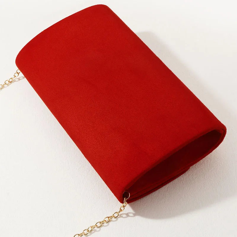 Vintage Velvet Envelope Evening Clutches Handbags for Women Wedding Bridal Party Shoulder Chain Handbag Purse Lady Messenger Bag