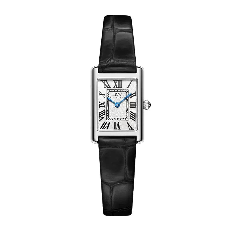 CARNIVAL Womens Fashion Square Quartz Watch Ladies Brand Luxury Waterproof Ultra Thin 5mm Dress Wristwatch for Women Reloj Mujer