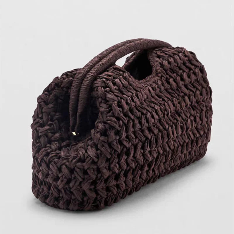 Women's Woven Handbags High-end Brand Holiday Beach Bags Summer New Large Capacity Straw Clutch Bag Fashionable Simple Women Bag
