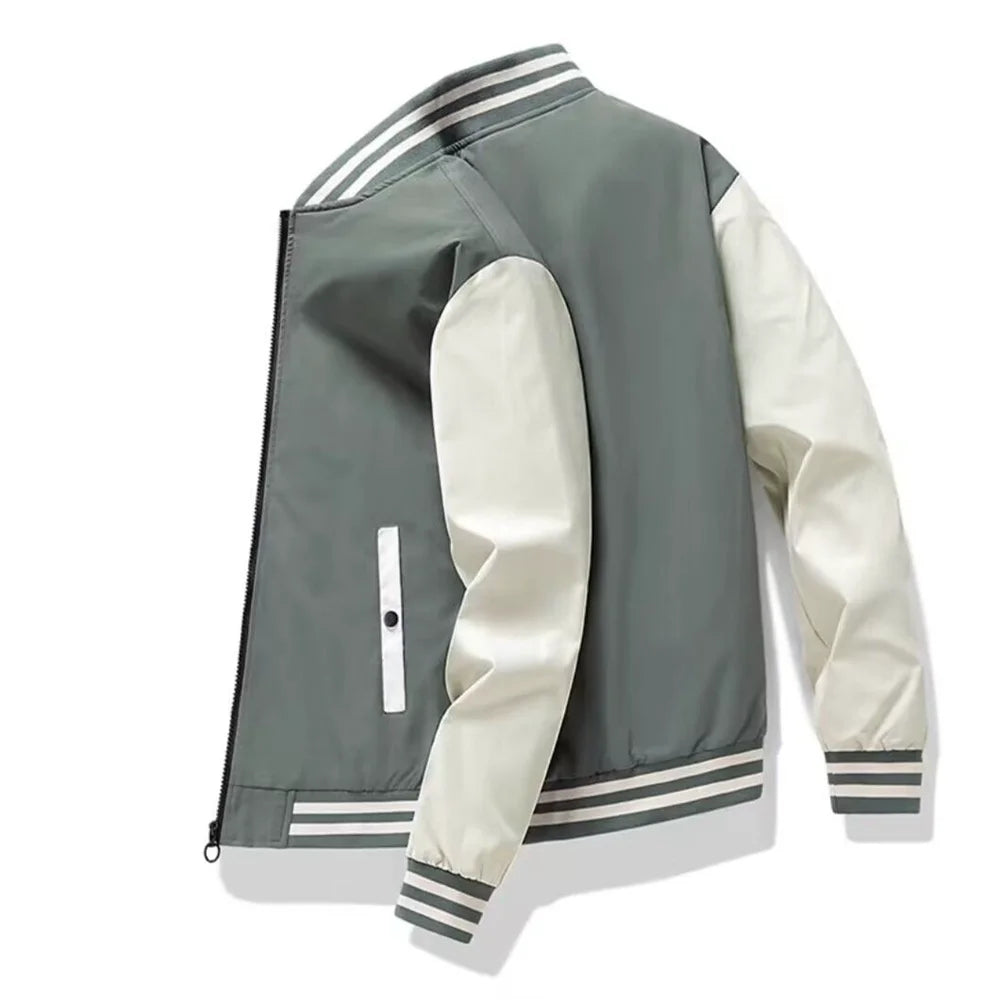 High-quality spliced baseball uniform jacket for men spring and autumn new trendy versatile student hooded jacket for women