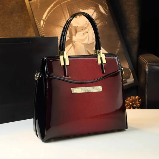 Middle aged women's bag, mother's bag, fashionable handbag, atmospheric and simple, large capacity hand-held crossbody tote bag