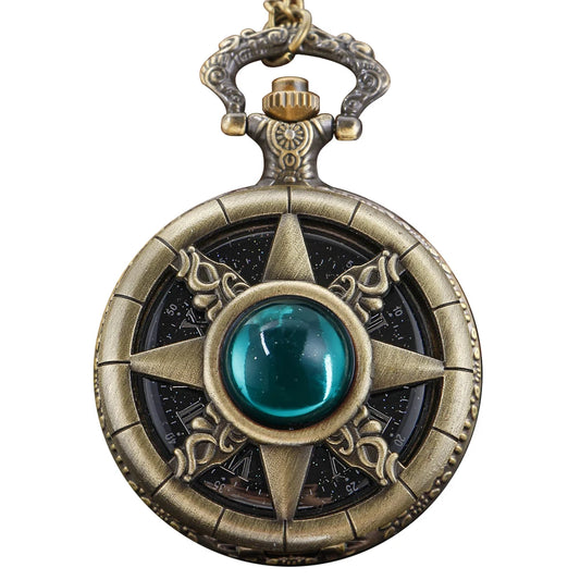 Magic Star Hollow Men's and Women's Digital Quartz Pocket Watch Retro Fashion Necklace Pendant Student Festival Gift
