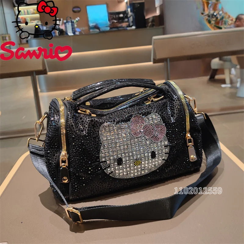 Hello Kitty New Diamond-studded Women's Handbag Fashionable Diamond-studded Women's Shoulder Bag, Large-capacity Women's Bag
