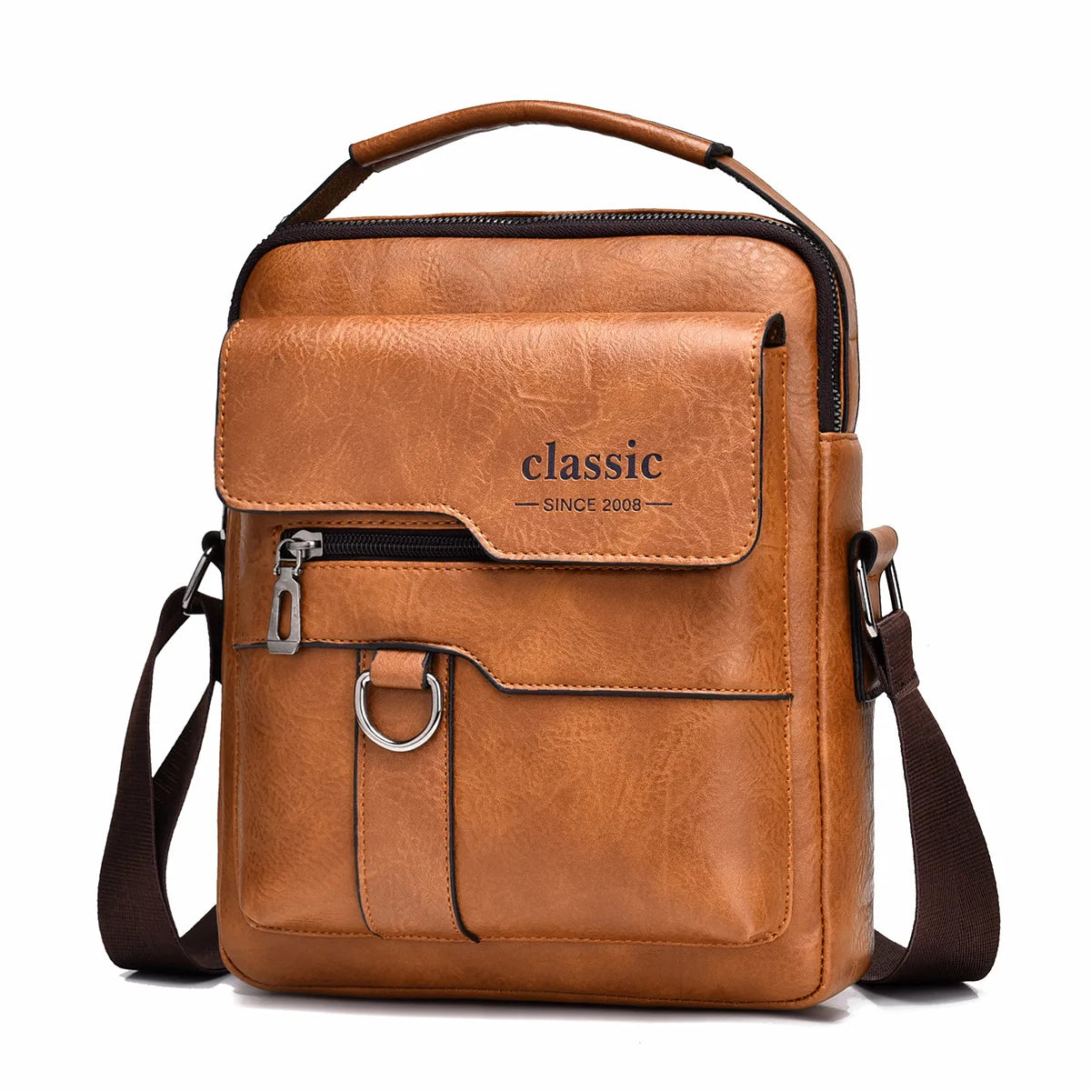 Brand Handbags Men Shoulder Bag for 9.7" iPad PU Leather Flaps Men's Crossbody Bags Business Male Solid Messenger Bag Travel Bag