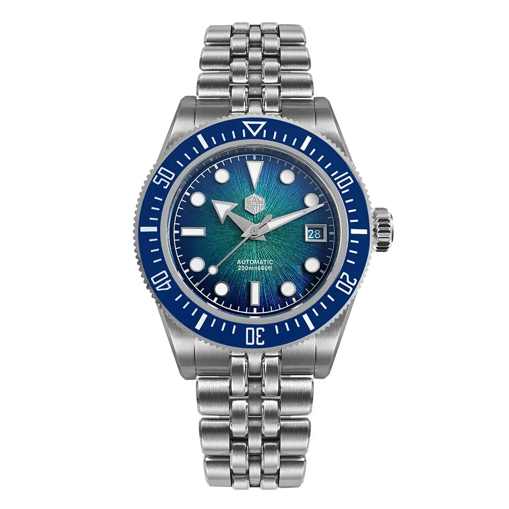 San Martin SN0148 Watch Miyota 9015 Enamel Sunburst Dial Automatic Mechanical Waterproof 200m Original Design Men Dive Watches