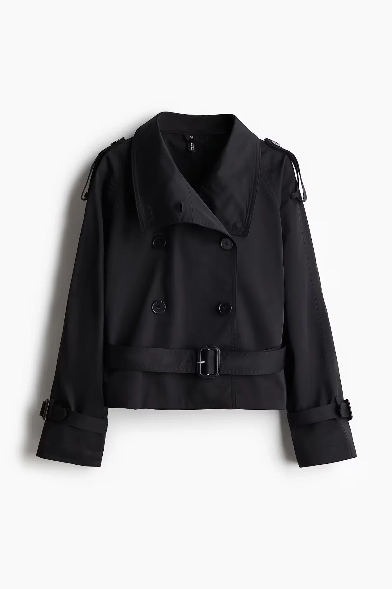 Fashion Women's Short Belt Jackets Turtleneck Double Breasted Full Sleeve Female Trench Coats 2025 Autumn Lady Commute Outwear