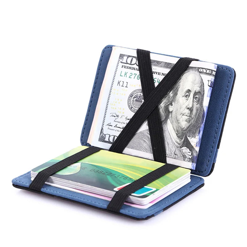 PU Leather Mini Wallets Ultra Thin 2023 New Men Male Small Magic Zipper Coin Purse Pouch Plastic Credit Bank Card Case Holder