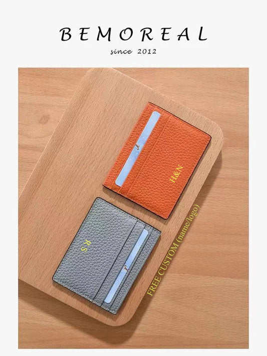 Ultra-thin Card Holders Genuine Leather High Quality Luxury Design Unisex ID Card Case Cowhide Solid Slim Business Card Wallet