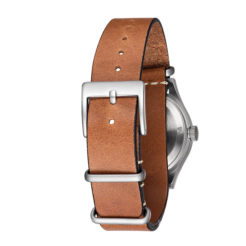 Baltany Retro Automatic Watch Men S2025 Fabric Strap St1701 Classic Subsecond Hand Luminous 36mm Mechanical Vintage Watch